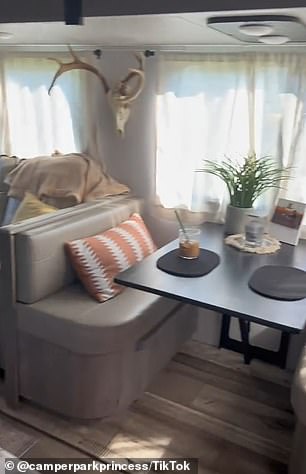 The van had a neutral theme and Ana said she absolutely loved it.  The photo shows her dining table