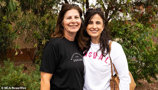 Helen Carpentieri, 60, with her sister Irene Zagotsis, 50, at the Seacliff Uniting Church polling station in the Boothby electorate.  Helen said she voted No because of uncertainty about the Voice