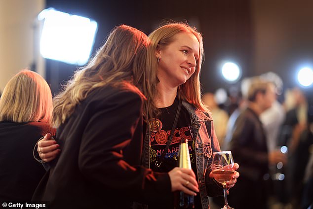 Yes supporters embrace in the Inner West for the official Yes2023 Referendum function at Wests Ashfield Leagues Club on October 14 as Australia delivered a No result in the referendum