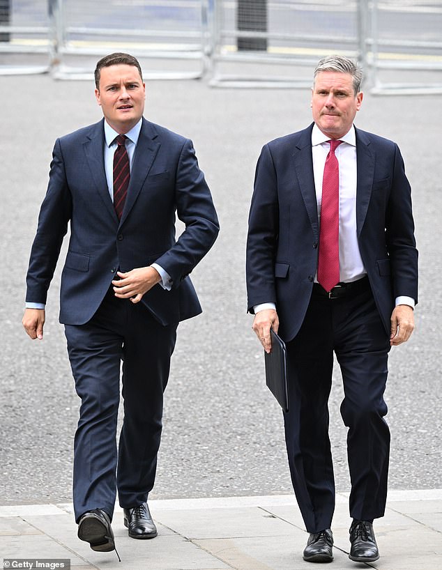 Labor leader Sir Keir Starmer and Shadow Health Secretary Wes Streeting pictured in July this year