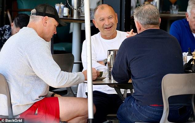 His Wallabies may have failed spectacularly at the Rugby World Cup in France, but that didn't stop coach Eddie Jones from having a worry-free lunch in Coogee on Wednesday.