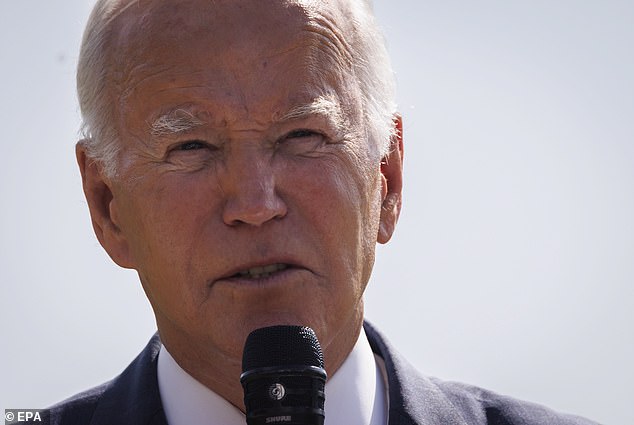 President Joe Biden wore a mysterious mark on his right cheekbone Monday at an event with actress Selma Blair to celebrate the anniversary of the Americans with Disabilities Act