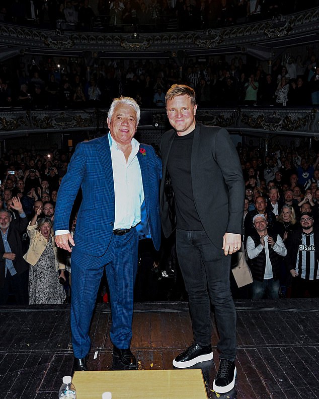 Newcastle icons Eddie Howe (R) and Kevin Keegan (L) met at a recent event