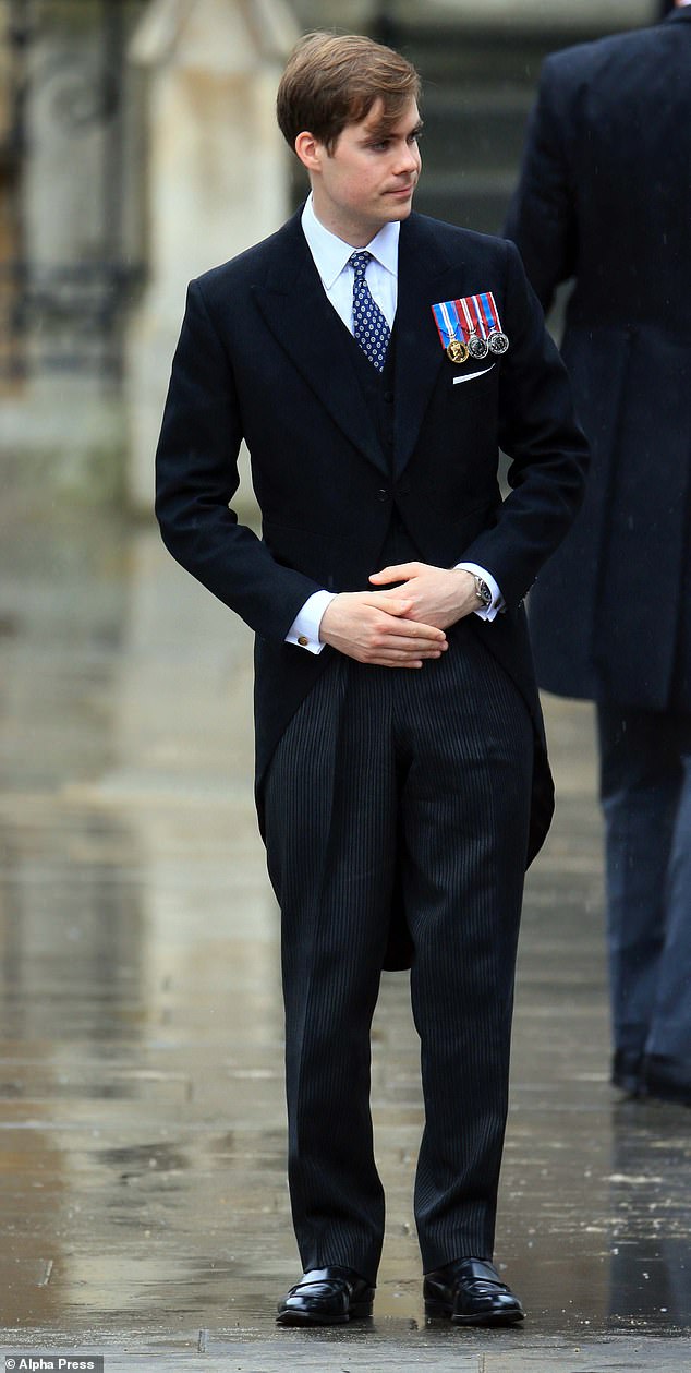 Charles, Viscount Linley, 24, grandson of Princess Margaret, pictured at King Charles' coronation