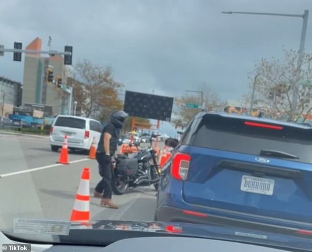 A motorcyclist and a driver ended up in a standoff after their road rage incident escalated in Virginia Beach, Virginia