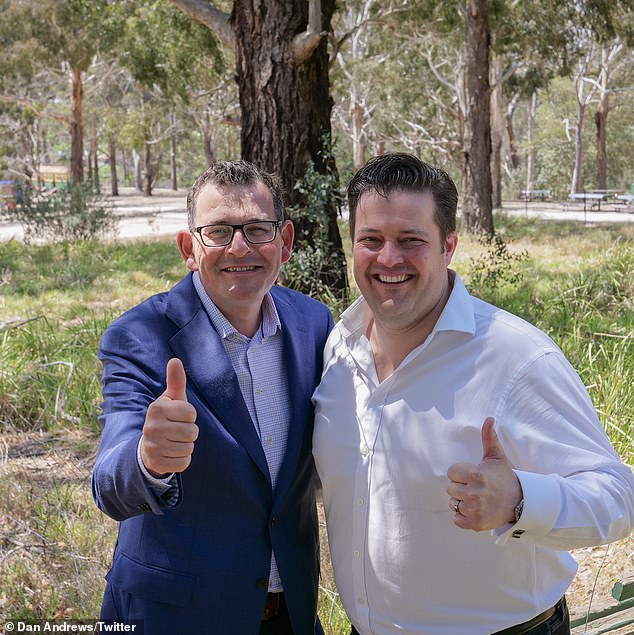 Former Ringwood MP Will Fowles (right) resigned in August after the office of then-Premier Daniel Andrews (left) received information from a government official about an alleged serious assault by the politician