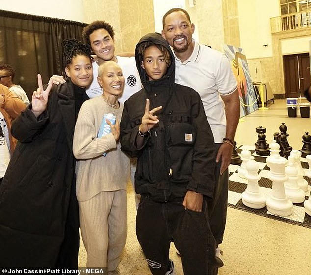 We're family: Despite recent insiders saying Willow and Jaden 'felt bad' for Will, the duo also made an appearance in Baltimore for their mother, alongside Trey Smtih, Will's son with ex-wife Sheree Zampino