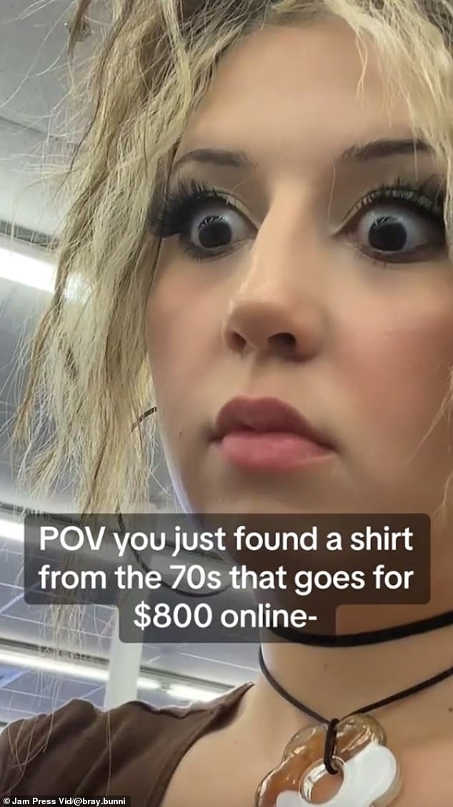 Brailee Banbury found the gold, sparkly garment while walking through a Goodwill store