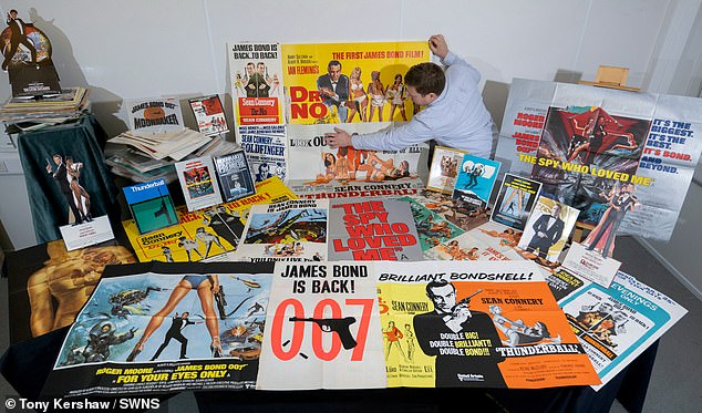 Collection of James Bond memorabilia for sale at Eubanks auction house, Guildford