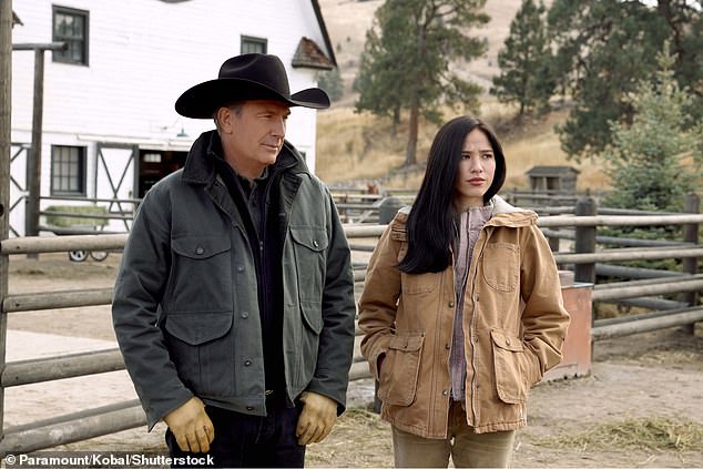 Poaching: “Peacock has all the episodes of Yellowstone,” the ad announced in large block letters as a montage of the Western melodrama was shown.  “Stream every season now,” it continued;  still from Yellowstone