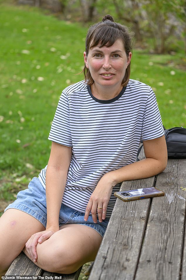 Richard Pendlebury met Idit Stein, (pictured) the mother of a six-year-old boy, who explained why she and others had to leave Ma'yaan Baruch.  She said: 'Our house is close to the Lebanese border, just 500 meters, so it has become part of the situation'