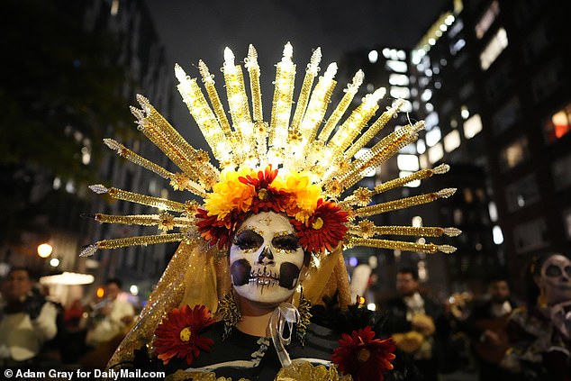 Day Of The Dead-inspired outfits were among the vibrant costumes on display