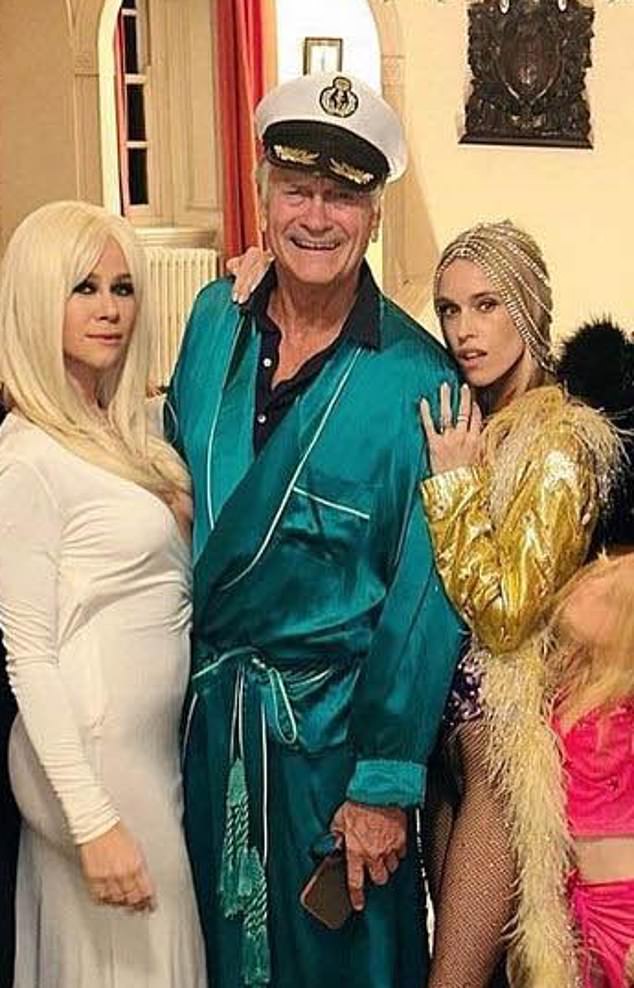 Chelsea property developer Charles Delevingne dressed up as shady, late Playboy founder Hugh Hefner