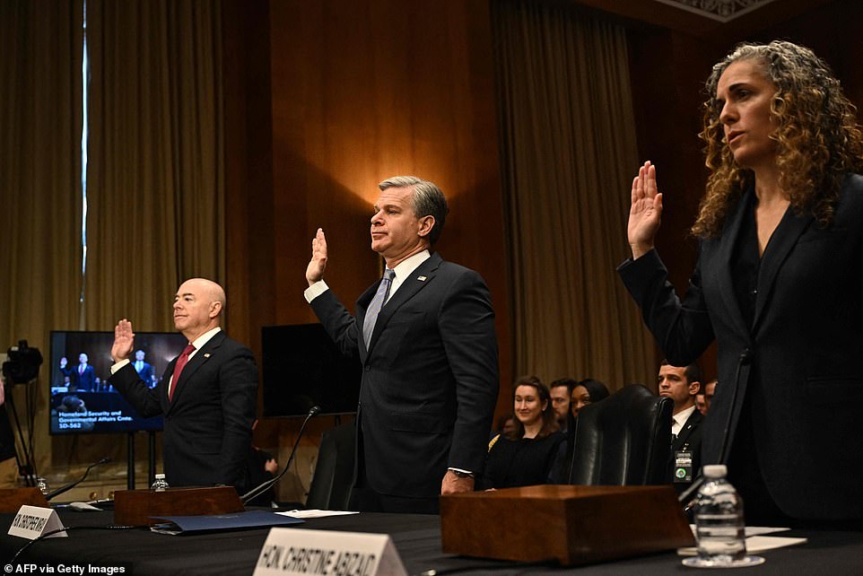 September saw multi-year record numbers of monthly crossings, with CBP apprehending 269,735 migrants attempting to illegally enter the U.S. at the southern border.  The Senate Homeland Security and Governmental Affairs Committee held a hearing Tuesday with Mayorkas, FBI Director Christopher Wray and Christine Abizaid, director of the National Counterterrorism Center, on current threats to the US.