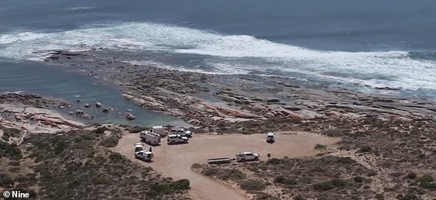 Emergency services have been seen at Granites Beach following the shark attack on Tuesday morning