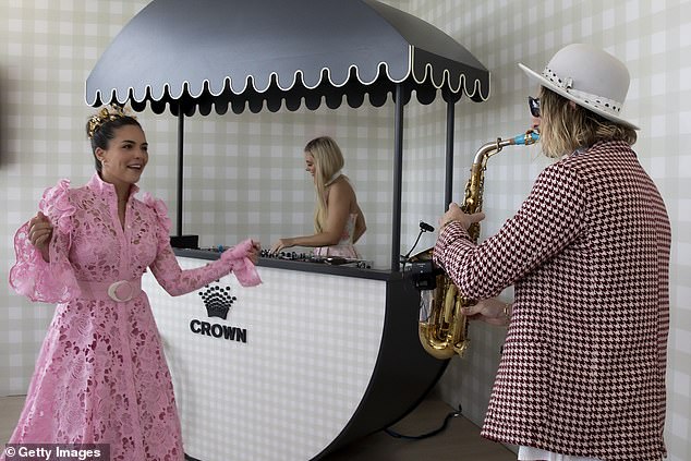 Olympia Bellchambers pictured in the Crown tent at the Melbourne Cup Carnival Birdcage