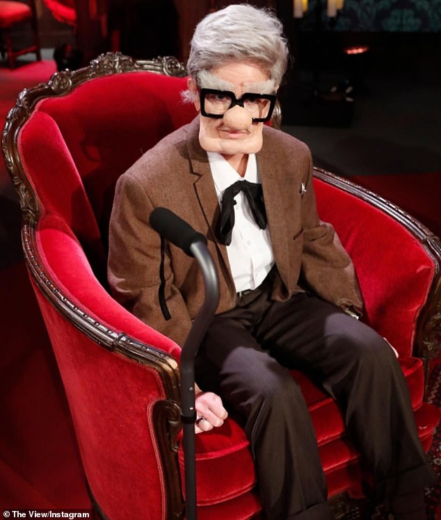 Mother-of-three Sara Haines, 54, transformed into Carl Fredricksen, the old man from 2009 Disney film Up