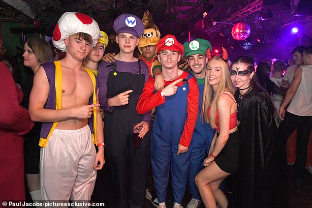 This group of friends at a Portsmouth nightclub went for a retro theme with costumes from the Super Mario game series