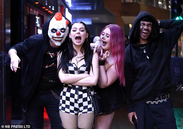 This group of friends dressed up as a mix of scary clowns during a night out in Leeds