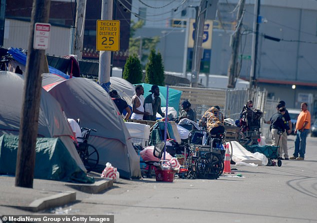 Hundreds of people are usually seen around the encampments at a time, but it is said that only 30 people stay overnight