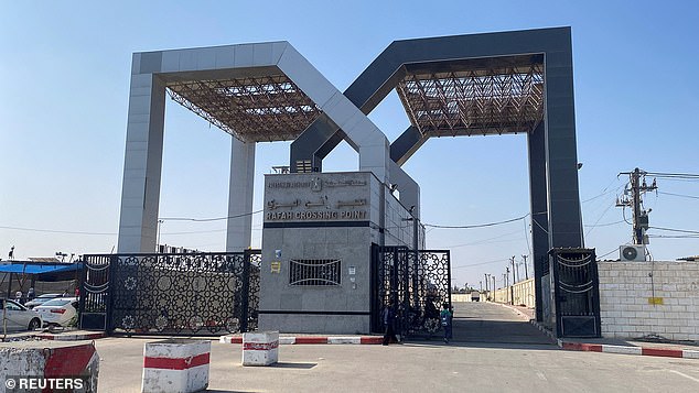 The Rafah border crossing with Egypt.  The gates have remained firmly closed to anyone entering the besieged strip