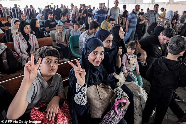 After being allowed into the terminal area, huge queues formed around the crossing booths for checks on passports and other documents