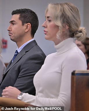 Matthew Nilo and Laura Griffin in a Massachusetts courtroom