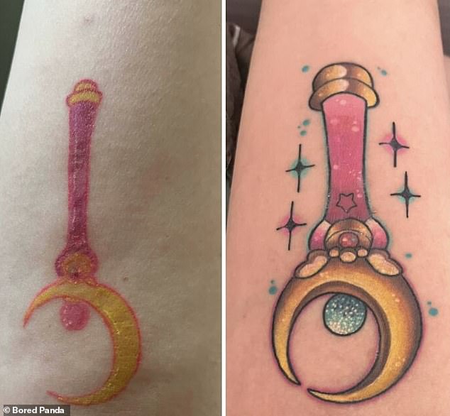 Second time lucky!  This person's first attempt at making Sailor Moon ink wasn't the best, but another attempt was certainly a hit