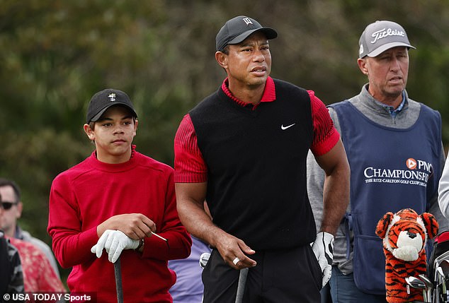 Woods and his son Charlie were also able to compete in the PNC Championship in December