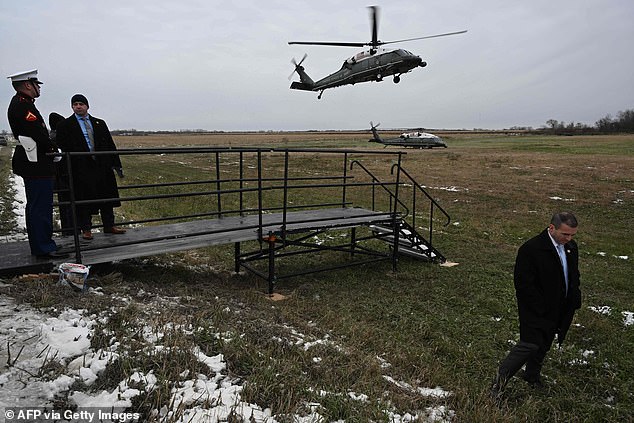 Biden flew by helicopter to a farm in Minnesota, where he spoke about his rural agenda and the situation in Gaza