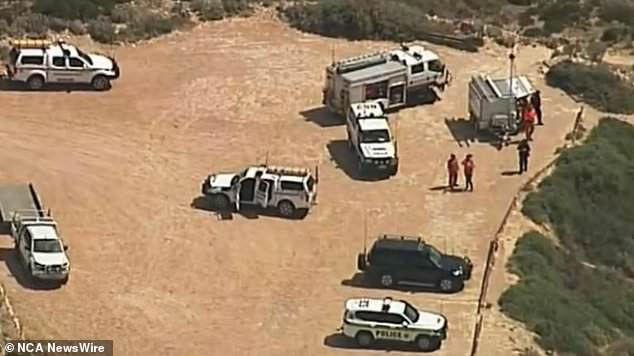 Emergency services were photographed at the scene as authorities searched for the missing surfer