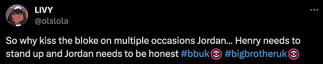 Reaction: Reacting to the episode on Twitter, fans were shocked by Jordan's admission that he has no romantic feelings for Henry