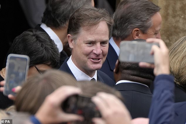 Former Lib Dem leader Sir Nick Clegg (pictured), now president of global affairs at Meta, the owner of Facebook, Instagram and WhatsApp, said the risk of AI to humanity was 'exaggerated'