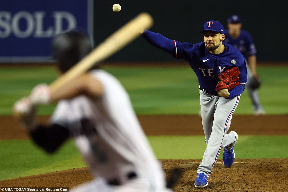 Nathan Eovaldi pitched six scoreless innings for the Texas Rangers, helping them to a 5-0 victory in Game 5 vs.  the Diamondbacks