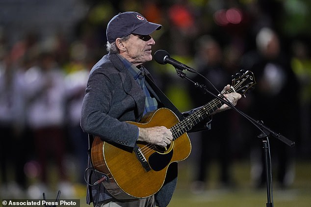 Six-time Grammy Award winner James Taylor was at the game to sing the national anthem