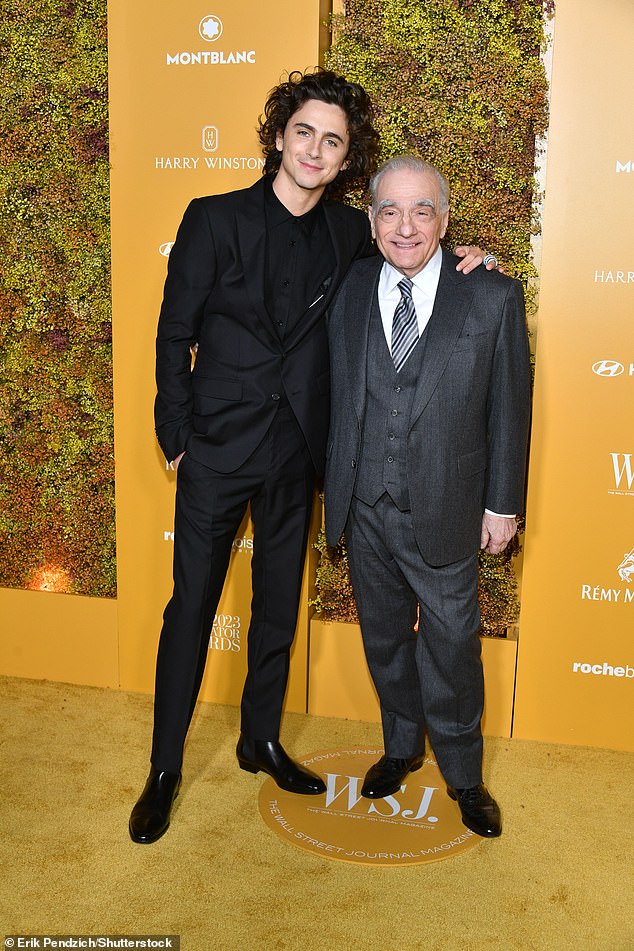 Famous friends: Scorsese has worked with countless A-stars over his sixty-year career, and rubbed shoulders with another, Timothée Chalamet, on the red carpet