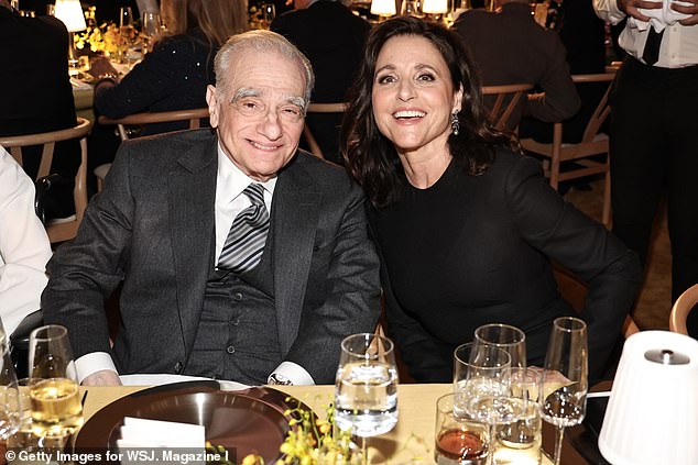 Friends: Scorsese also spoke with Julia Louis-Dreyfus over dinner.  She was honored with the evening's Entertainment Award