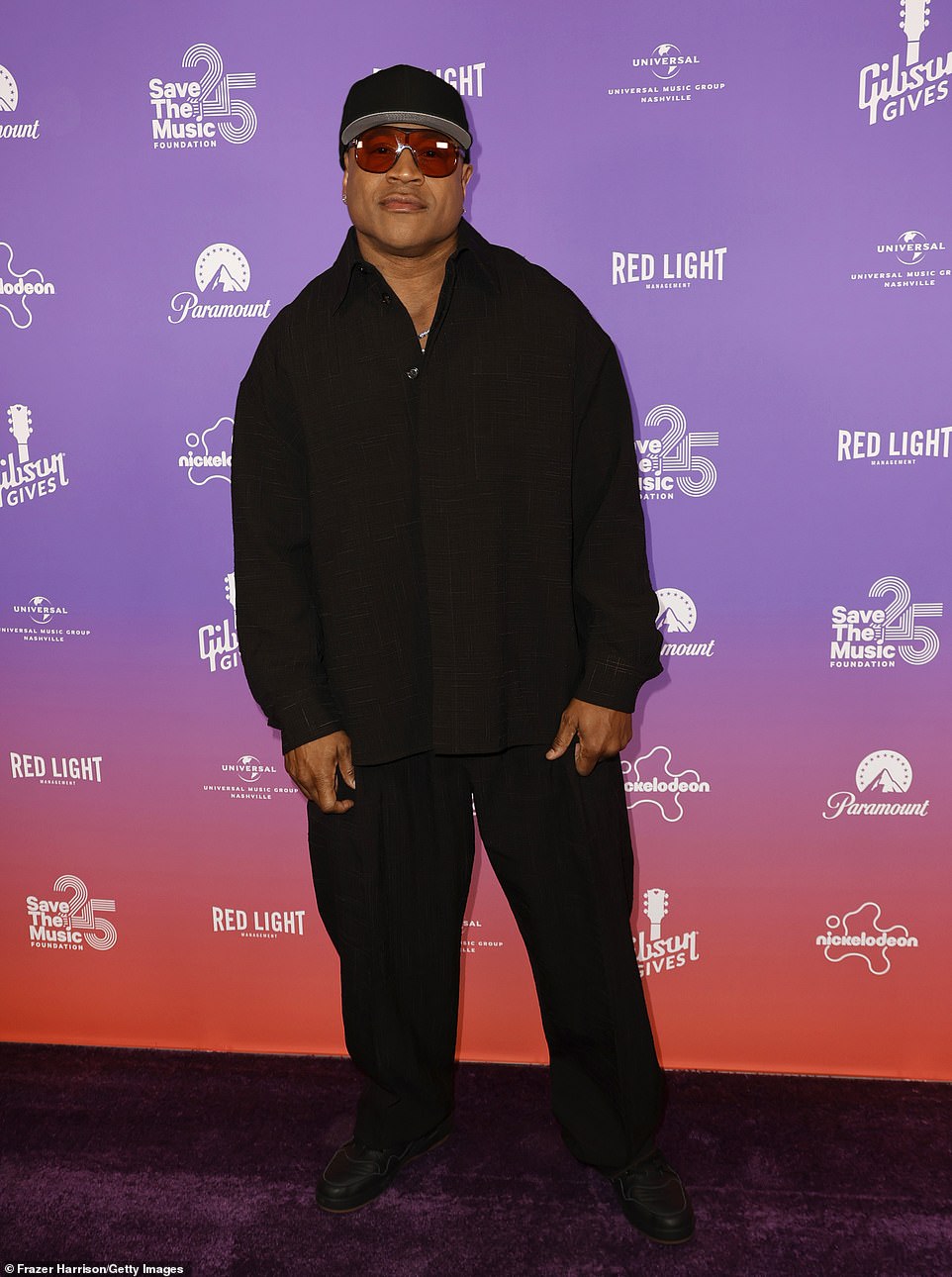 The ladies love James: Also recognized as a 2023 Music Saves honoree was two-time Grammy winner LL Cool J, who wore head-to-toe black casual wear with eccentric red sunglasses