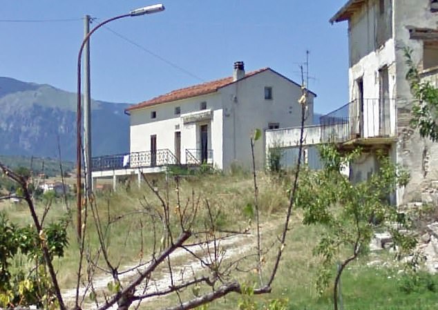 Michele Faiers, 66, was found lying in a pool of blood in her first-floor bedroom by her friend on Wednesday morning at her rural home in a village near Casoli, a town in eastern Italy.  Pictured: A Google Street view of their home