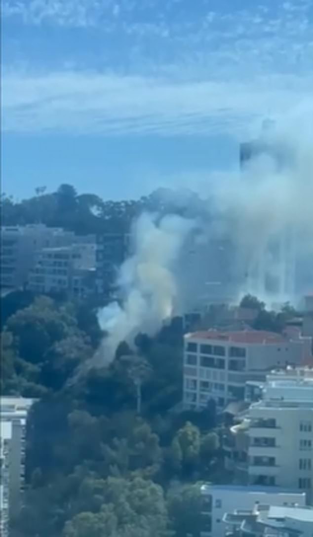 Western Australia Police are investigating the suspicious fire (above) that started near Cliff St about 2.45pm.