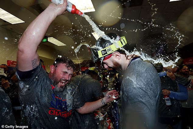 The festivities remained on dry land, with security blocking off Chase Field's pool