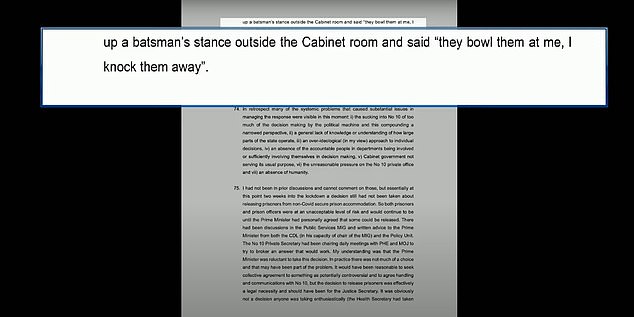 Asked why she included the cricket anecdote in her witness statement, Ms MacNamara told the inquiry: 'I'm trying to explain how shocking some of that was'