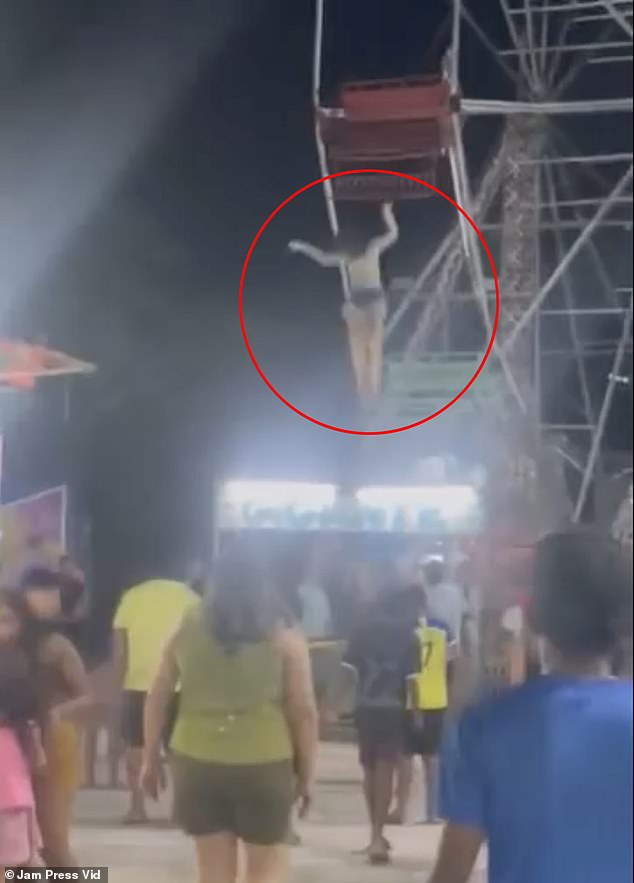 She was seen hitting a structure apparently made of metal during her dangerous fall