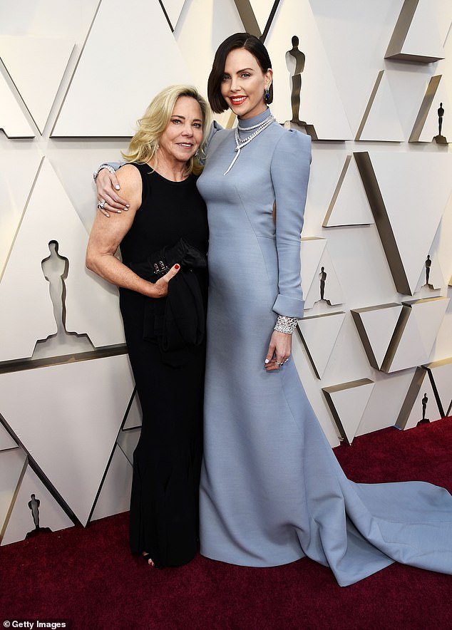 Candid: Charlize pictured with mother Gerda at the 91st Annual Academy Awards on February 24, 2019 in Beverly Hills