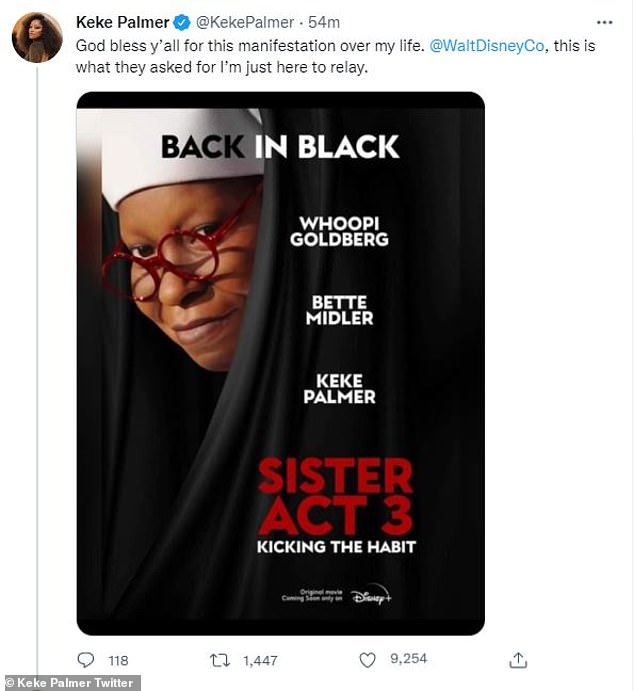 Actress and singer Keke Palmer expressed her desire to star in the film by reposting a fan-made poster saying she had been cast alongside Whoopi and Bette Midler.