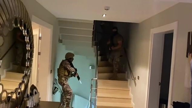 The raids resulted in the arrest of dozens of underworld figures and the seizure of an estimated $250 million AUD (photo, Turkish police raids)