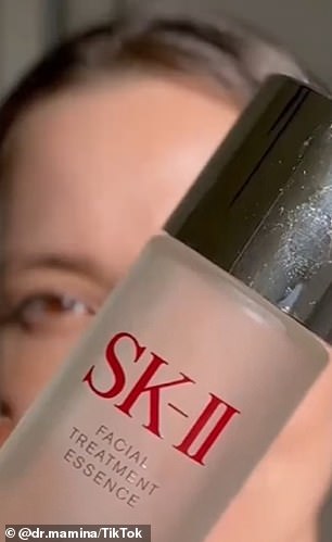 She revealed that many skincare products contain rice water as an ingredient, including one of her favorites, the SK-II Facial Treatment Essence.