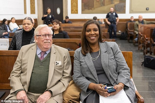 New York Attorney General Letitia James (right) in court