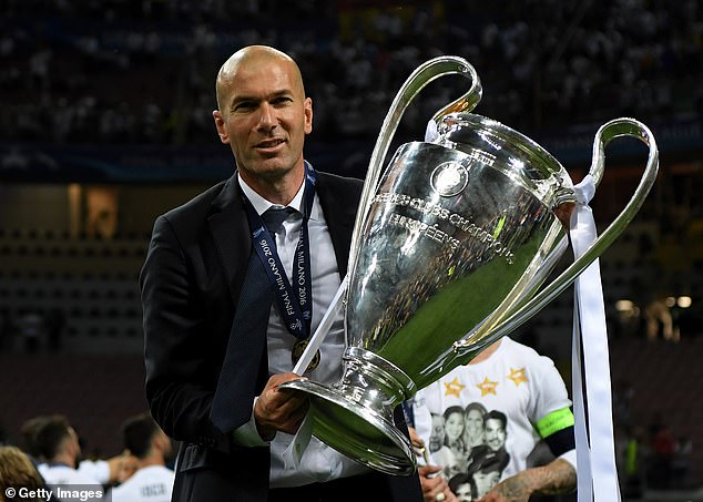 Zidane won three Champions League titles in a row during his first spell as Real Madrid manager