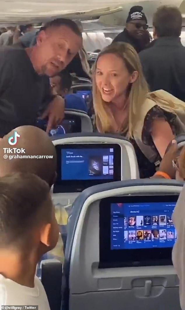 It is unclear when the incident occurred or where the flight was headed, but in the video the unnamed woman could be heard yelling at the man sitting behind her, 